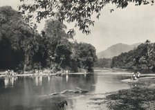 'Elefantenbadeplatz an der Mahavaliganga bei Kandy', 1926. Artist: Unknown.