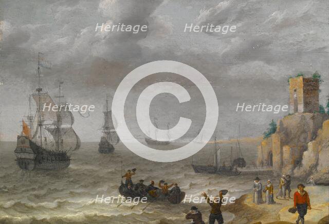 Seascape with Ruins on a Cliff, 1641. Creator: Abraham Willaerts.