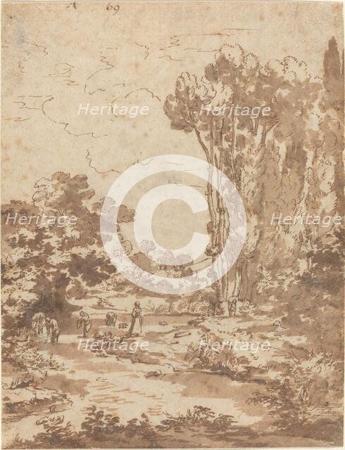 Figures Bathing in a Stream. Creator: Nicolas Poussin.