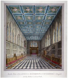 Interior view of the chapel in Lambeth Palace, London, c1810.     Artist: Anon