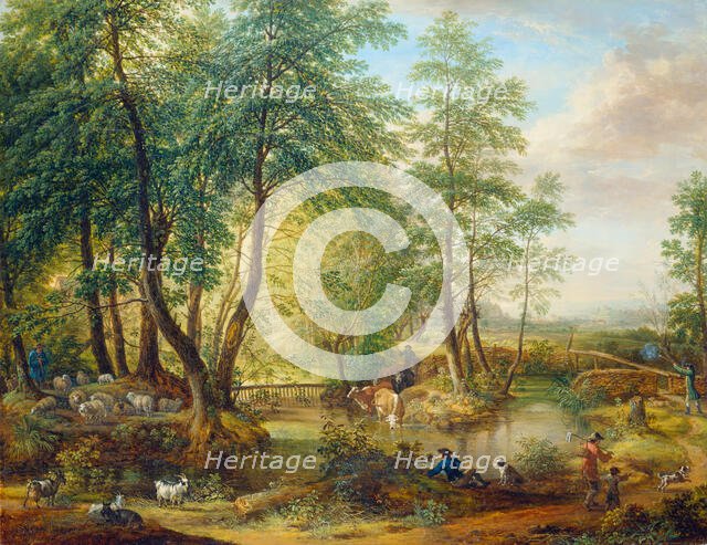 Flooded Woodlands near Oberrad, c1760-1770. Creators: Christian Georg Schutz, Friedrich Wilhelm Hirt.