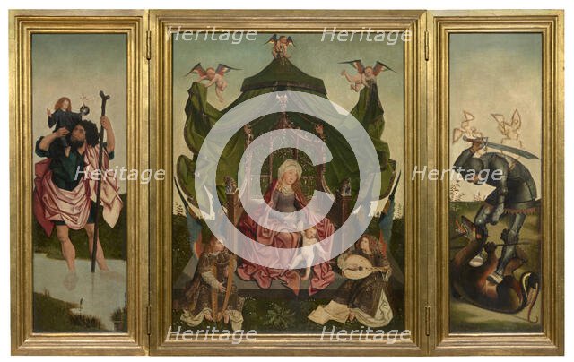 Madonna Enthroned, 1475-1499. Creator: Master of the Antwerp Triptych of the Virgin.