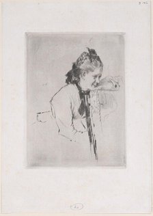 Femme de métier (étude de jeune fille appuyée sur une chaise), 1889?. Creator: Marcellin-Gilbert Desboutin.