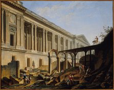 Clearing the colonnade of the Louvre, 1764. Creator: Unknown.