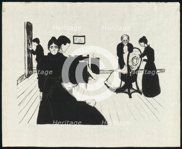 Death in the Sickroom, 1896. Creator: Edvard Munch.