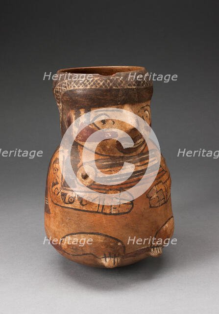 Beaker in the Form of a Seated Female with Tatoos and Body Paint, 180 B.C./A.D. 500. Creator: Unknown.