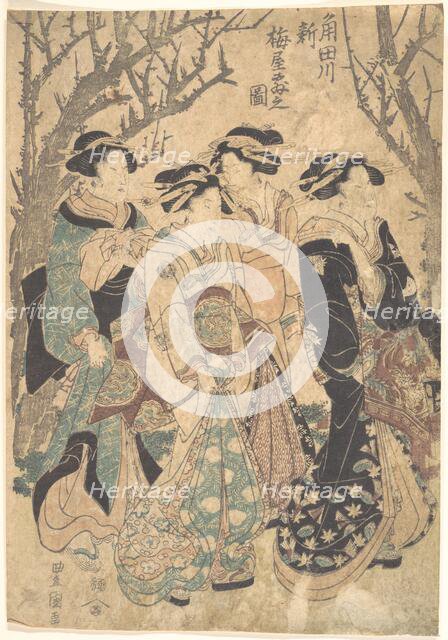 Four Women Passing a Group of Trees. Creator: Utagawa Toyokuni I.
