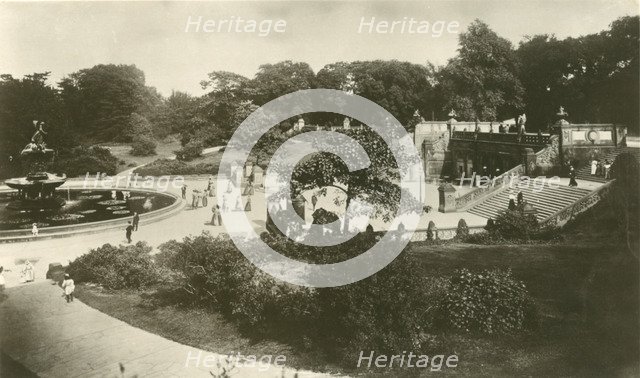 The Terrace and Fountain, Central Park, New York. Artist: Unknown