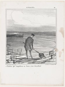 Pourvu que l'aiguilleur ne fasse rien dérailler!, 1870.  Creator: Honore Daumier.