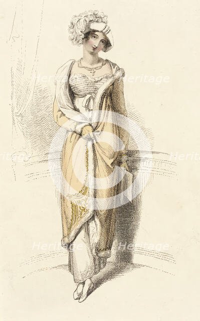 Fashion Plate (Opera Dress), 1813. Creator: Rudolph Ackermann.
