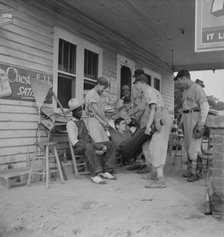 Rural filling station becomes community center..., near Chapel Hill, North Carolina, 1939. Creator: Dorothea Lange.