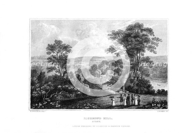 Richmond Hill, Surrey, England, 1829.Artist: J Rogers