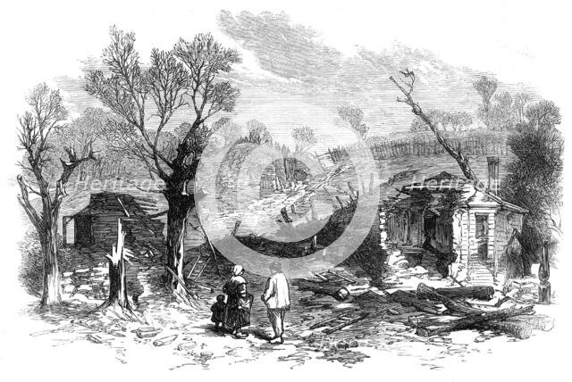 The Late War: exterior of No. 1 Prussian Battery, Park of St. Cloud, 1871. Creator: Unknown.