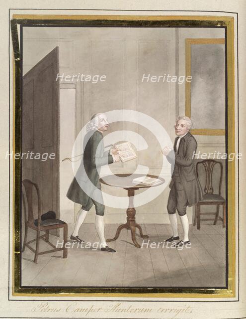 Pieter Camper correcting John Hunter's paper on the hawk, 1822. Creator: Jesse Foot.