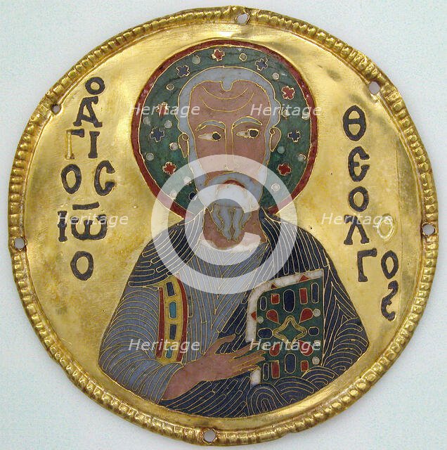 Medallion with Saint John the Evangelist from an Icon Frame, Byzantine, ca. 1100. Creator: Unknown.