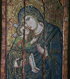 Mosaic ikon of the Virgin and Child, 14th century. Artist: Unknown