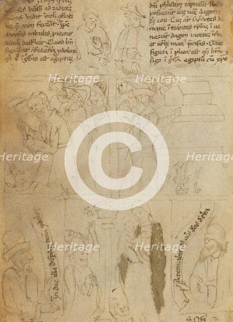 The Destruction of the Egyptian Idols [verso], early 15th century. Creator: Unknown.
