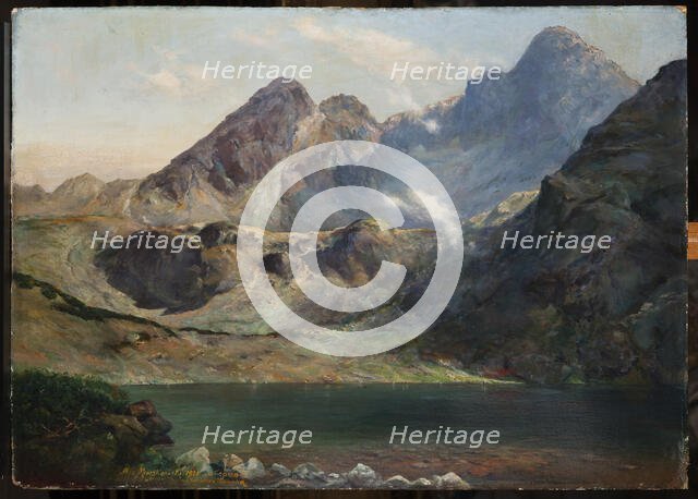 Green Lake at the Foot of Mounts Koscielec and Swinica, 1921. Creator: Alexandre Mroczkowski.