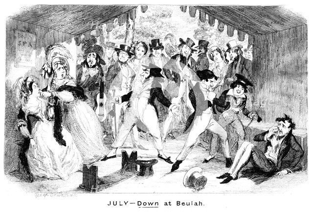 'July - Down at Beulah', c1840s.Artist: George Cruikshank