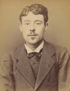 Hostenbock. Joseph, Louis. 22 ans, né à Bruxelles (Belgique). Coiffeur. Anarchiste. 26/2/94., 1894. Creator: Alphonse Bertillon.
