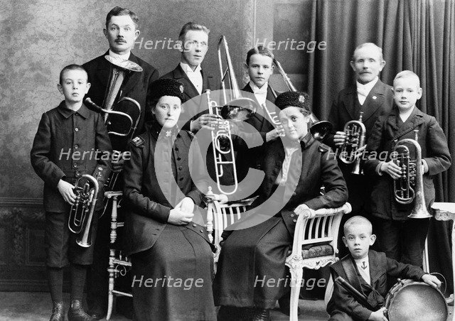 Salvation Army musicians, Landskrona, Sweden, c1910. Artist: Unknown