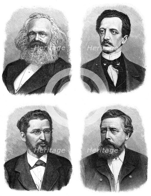 Four German socialists, (1903). Artist: Unknown