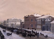 Tomsk, Magistratskaya Street during the Shrovetide in 1897, 1897. Creator: Kosharov, Pavel Mikhaylovich (1824-1902).