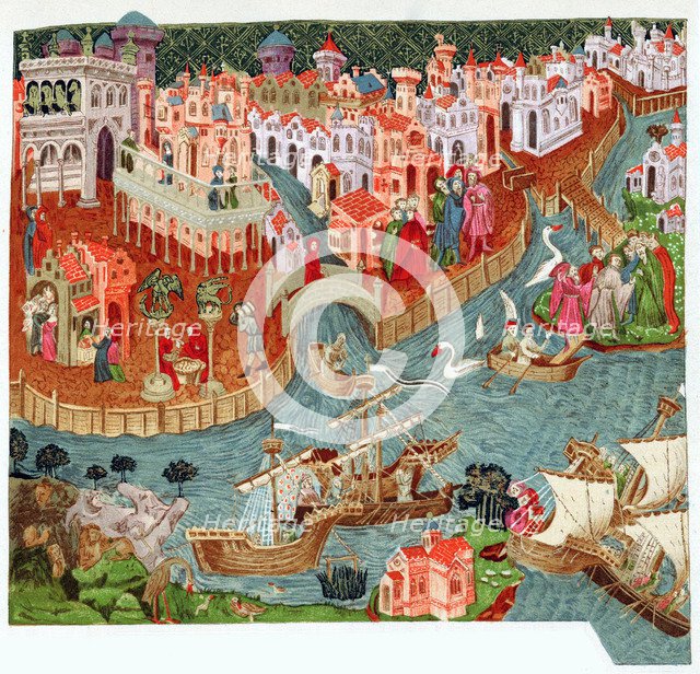 Marco Polo, Venetian merchant and explorer, 14th century. Artist: Unknown