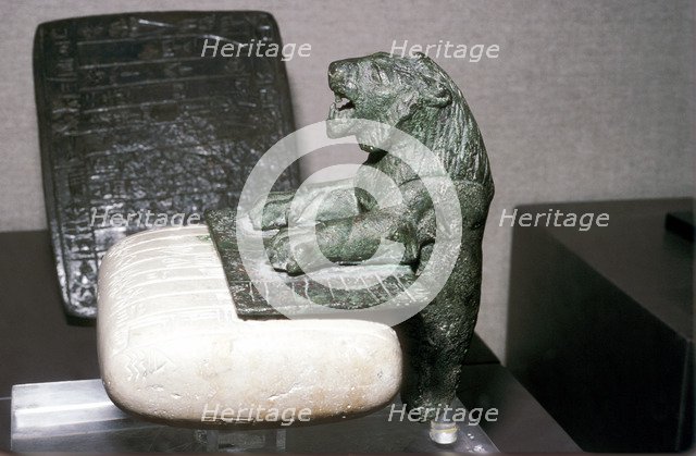 Copper and limestone foundation deposit, Syria, Hurrian, end of 3rd millenium BC. Artist: Unknown