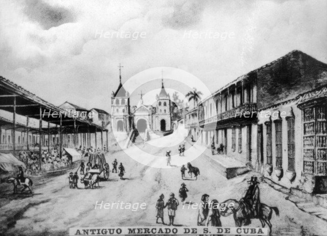 Old market of Santiago de Cuba, (19th century), 1920s. Artist: Unknown.