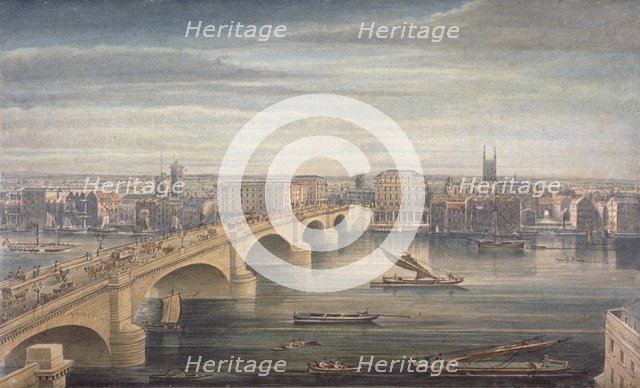 London Bridge, London, c1835. Artist: G Yates