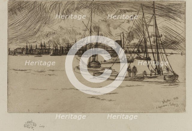 Amsterdam, from the Tolhuis, 1863. Creator: James Abbott McNeill Whistler.