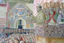 'St Francis preaching', Basilica of Santa Maria degli Angeli, Umbria, Italy.  Artist: Dario Fusaro