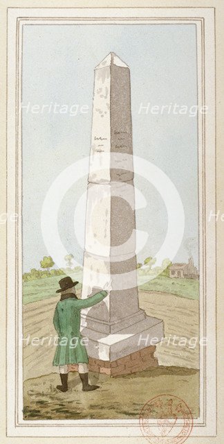 Obelisk at Monken Hadley, Hertfordshire, c1800. Artist: Anon