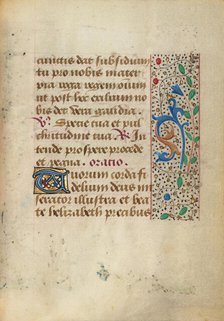 Decorated Text Page; Prayer Book of Charles the Bold, about 1480-1490. Creator: Unknown.