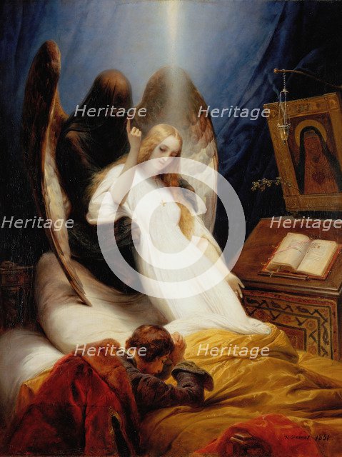 'The Angel of Death', 1851.  Creator: Émile Jean-Horace Vernet.
