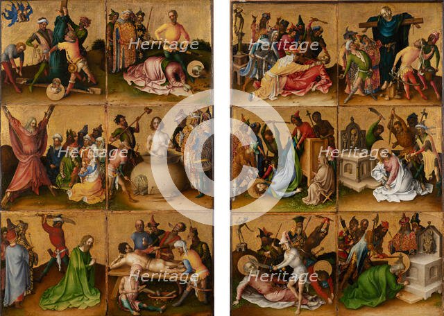 Two altarpiece wings with the Martyrdom of the Apostles, after 1435. Creator: Stephan Lochner.