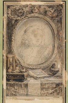 Allegorical Frame with a Bat, c. 1769. Creator: Gabriel de Saint-Aubin.