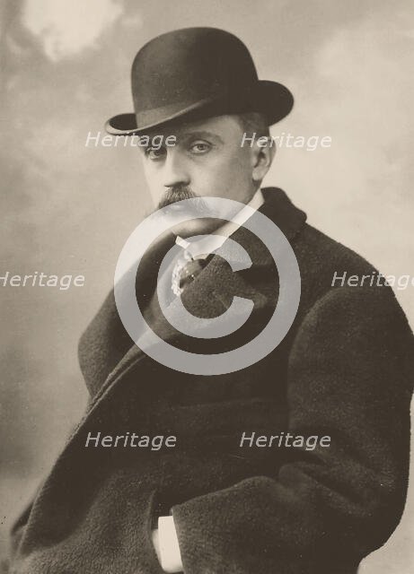 Portrait of the pianist and composer Károly Aggházy (1855-1918), 1901. Creator: Strelisky, Lipot (1816-1905).