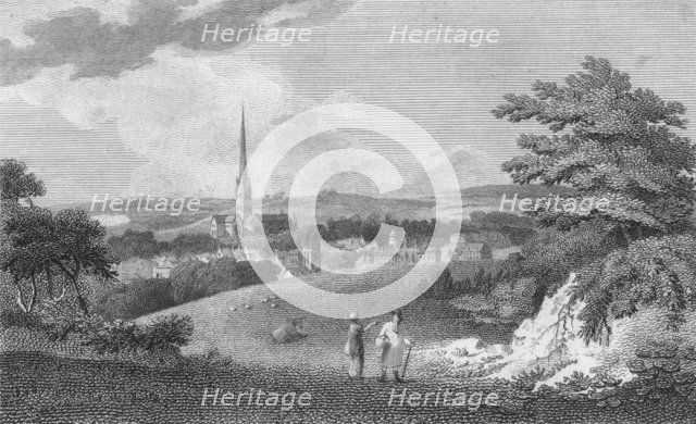 'Salisbury, from the London Road', 1805. Artist: Samuel Rawle.