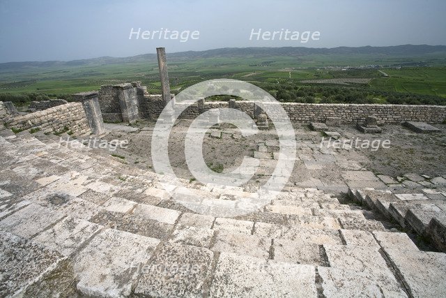 The auditorium (small theatre) at Dougga (Thugga), Tunisia. Artist: Samuel Magal