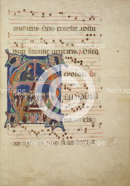 Leaf from an Antiphonal, about 1265. Creator: Bolognese Illuminator of the First Style.