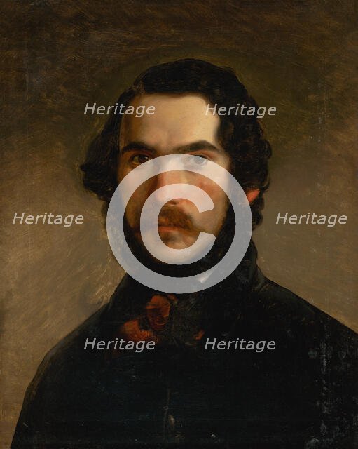 Portrait of a Man in Dark Clothes, 1840-1860. Creator: Imrich Emanuel Roth.