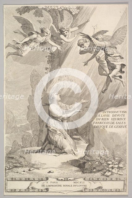 Title page for François de Sales, Introduction à la vie dévote, 1641. Creator: Claude Mellan.