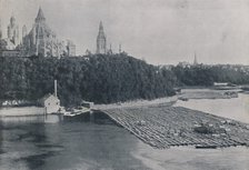 'View of Ottawa, with Log-Rafts', 1924. Artist: Unknown.