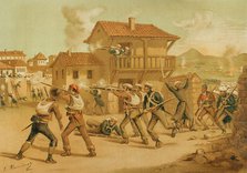 First Carlist War, (1833-1840): Siege of Lucena, 1870.  Creator: Juan Alaminos.