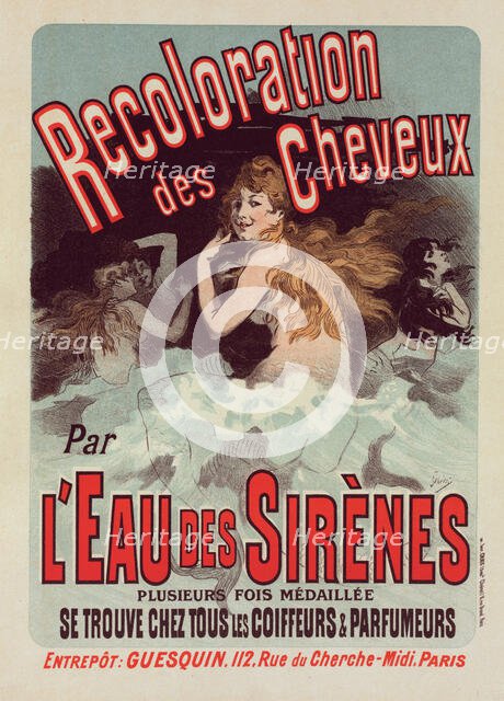 Affiche pour l' "Eau de Sirènes", c1899. Creator: Jules Cheret.