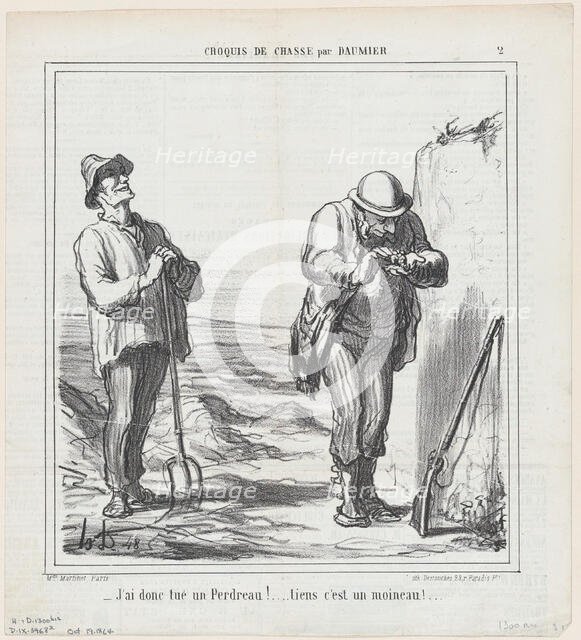 J'ai donc tué un Perdreau!, 1864.  Creator: Honore Daumier.