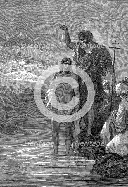 The baptism of Christ, 1st century, (1865-1866). Artist: Gustave Doré