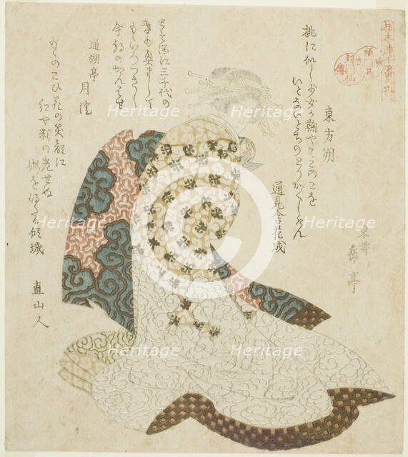 Dongfang Shuo (Tohosaku), from the series "Lives of Taoist Immortals Parodied by..., c. 1821/22. Creator: Gakutei.